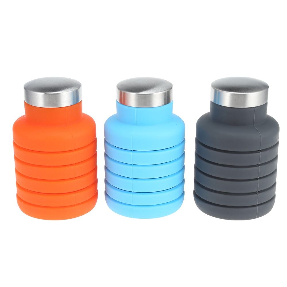 Water Bottle Portable Silicone Retractable Folding Water Bottle Outdoor Travel Telescopic Collapsible Bottle Plastic With Lid