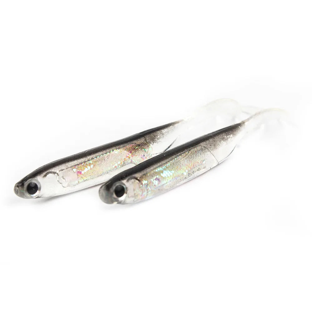 5Pcs/lot Fishing Soft Bait 7CM 7.5CM 1.7G 2.3G 2.7G T Tail fish Fishing Lures Rainbow Color Sequin Swing Fishing Spinner Bait