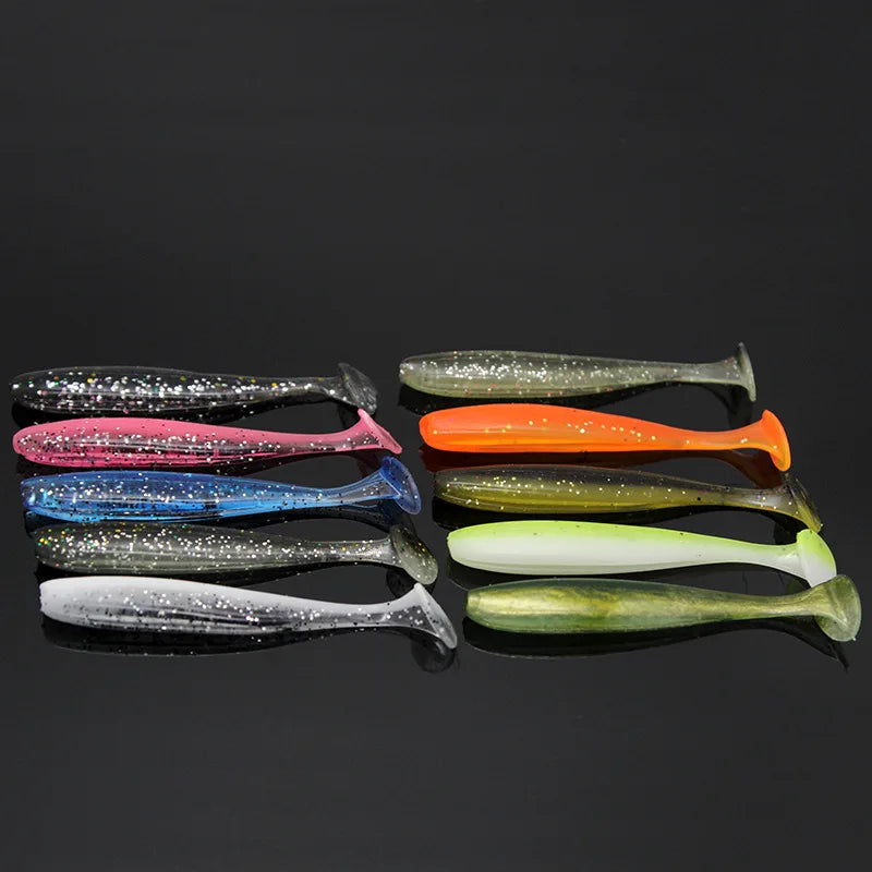 100pcs T Tail 70mm 90mm 120mm Paddle Tail Soft Bait