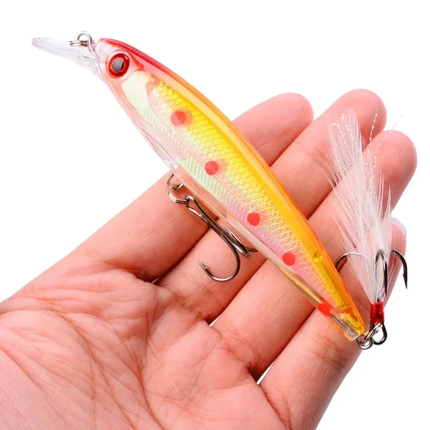 1PCS Laser Minnow Fishing Lure 11CM 13G pesca hooks fish wobbler tackle crankbait artificial japan hard bait swimbait