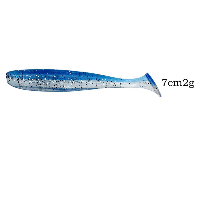 100pcs T Tail 70mm 90mm 120mm Paddle Tail Soft Bait