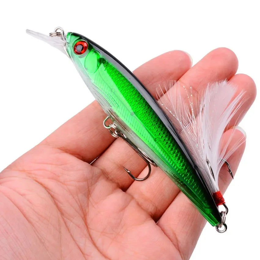 1PCS Laser Minnow Fishing Lure 11CM 13G pesca hooks fish wobbler tackle crankbait artificial japan hard bait swimbait