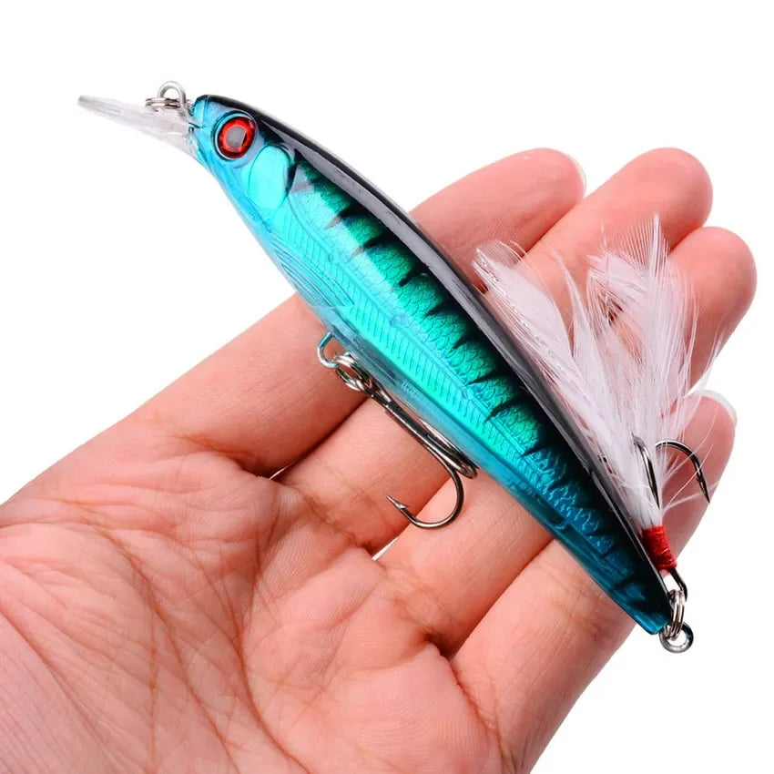 1PCS Laser Minnow Fishing Lure 11CM 13G pesca hooks fish wobbler tackle crankbait artificial japan hard bait swimbait