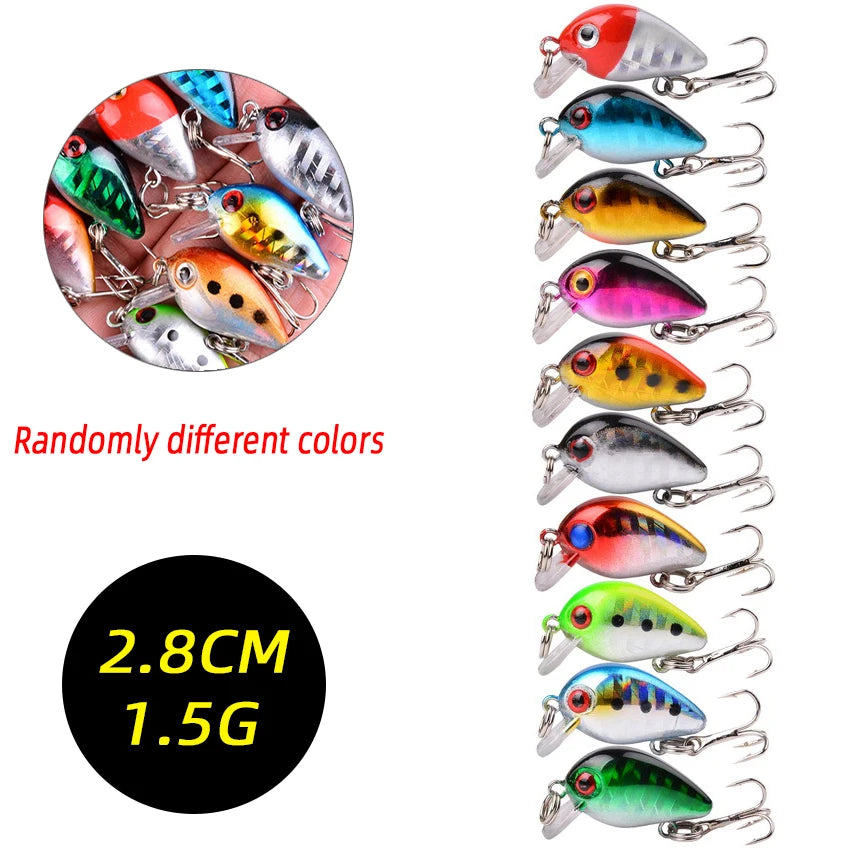 3/5/8 Pcs of Random Fishing Lure Set High Quality Swimming Bait Minnow Mini Crank Wobble Bait Crankbait Artificial Bait