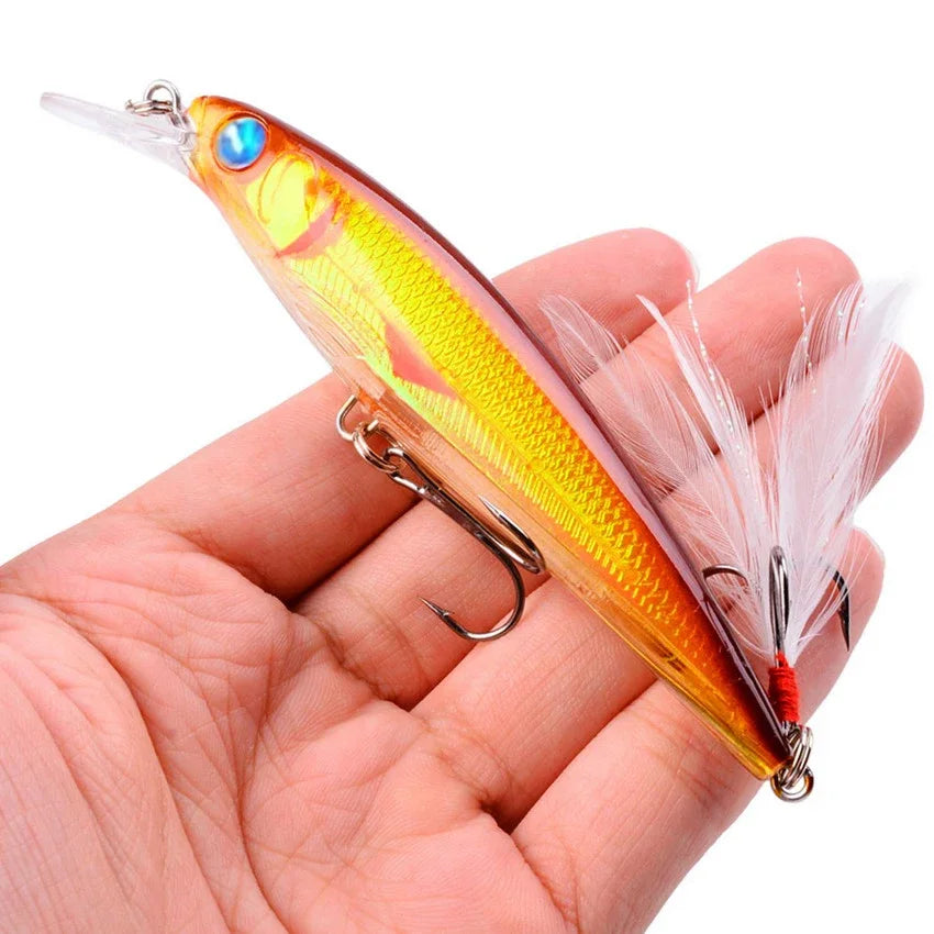 1PCS Laser Minnow Fishing Lure 11CM 13G pesca hooks fish wobbler tackle crankbait artificial japan hard bait swimbait