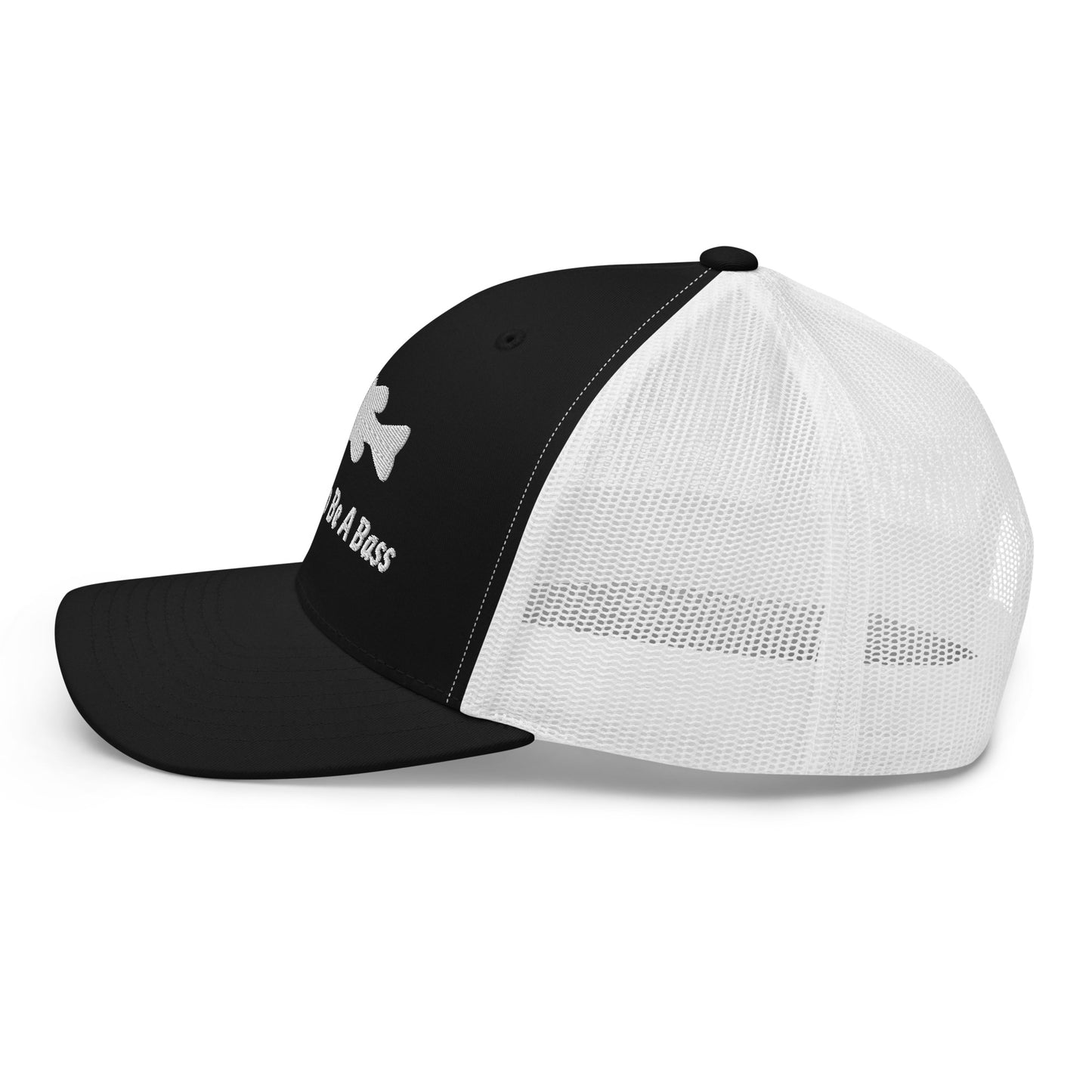 Bad Day To Be A Bass Trucker Cap (Black and White)