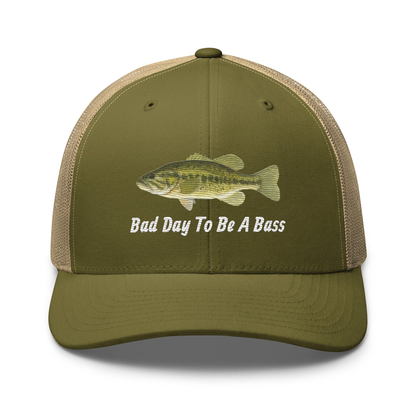 Bad Day To Be A Bass Trucker Cap (Green with coloured logo)