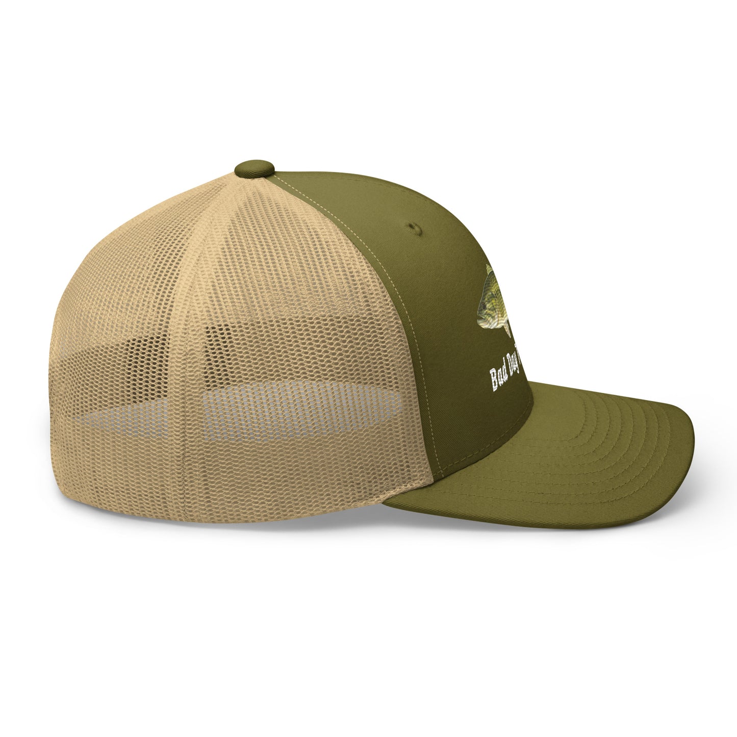 Bad Day To Be A Bass Trucker Cap (Green with coloured logo)