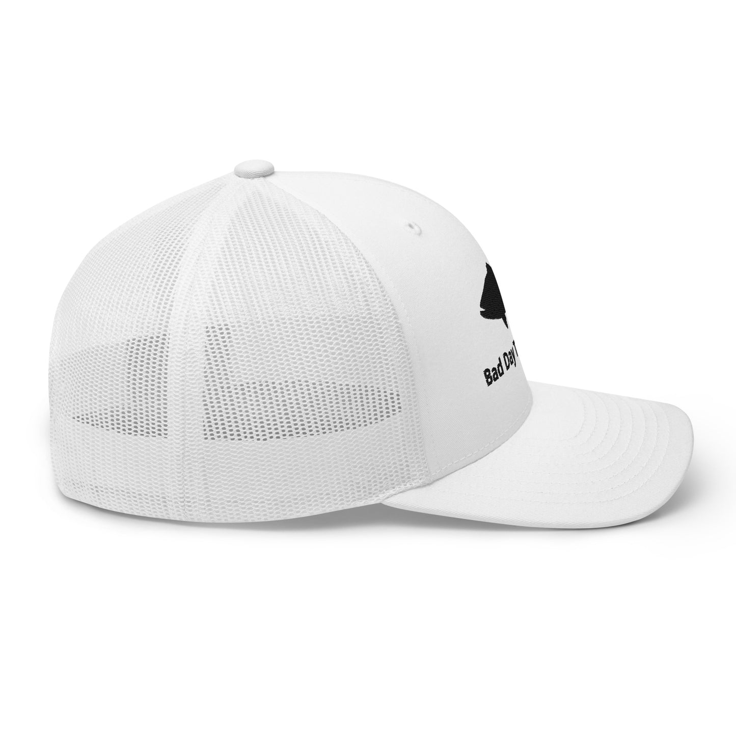 Bad Day To Be A Bass Trucker Cap (White and Black)